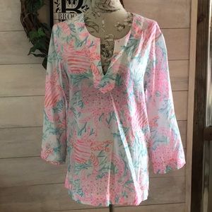 Lilly Pulitzer Pink Flower Top L